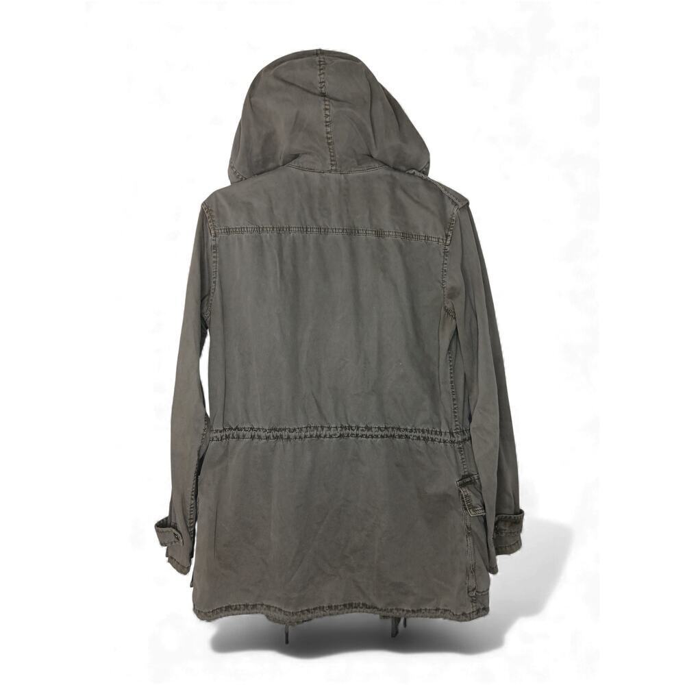 Talula Aritzia Utility Anorak Jacket Hooded Drawstring Olive Green Small Cotton - Picture 4 of 16